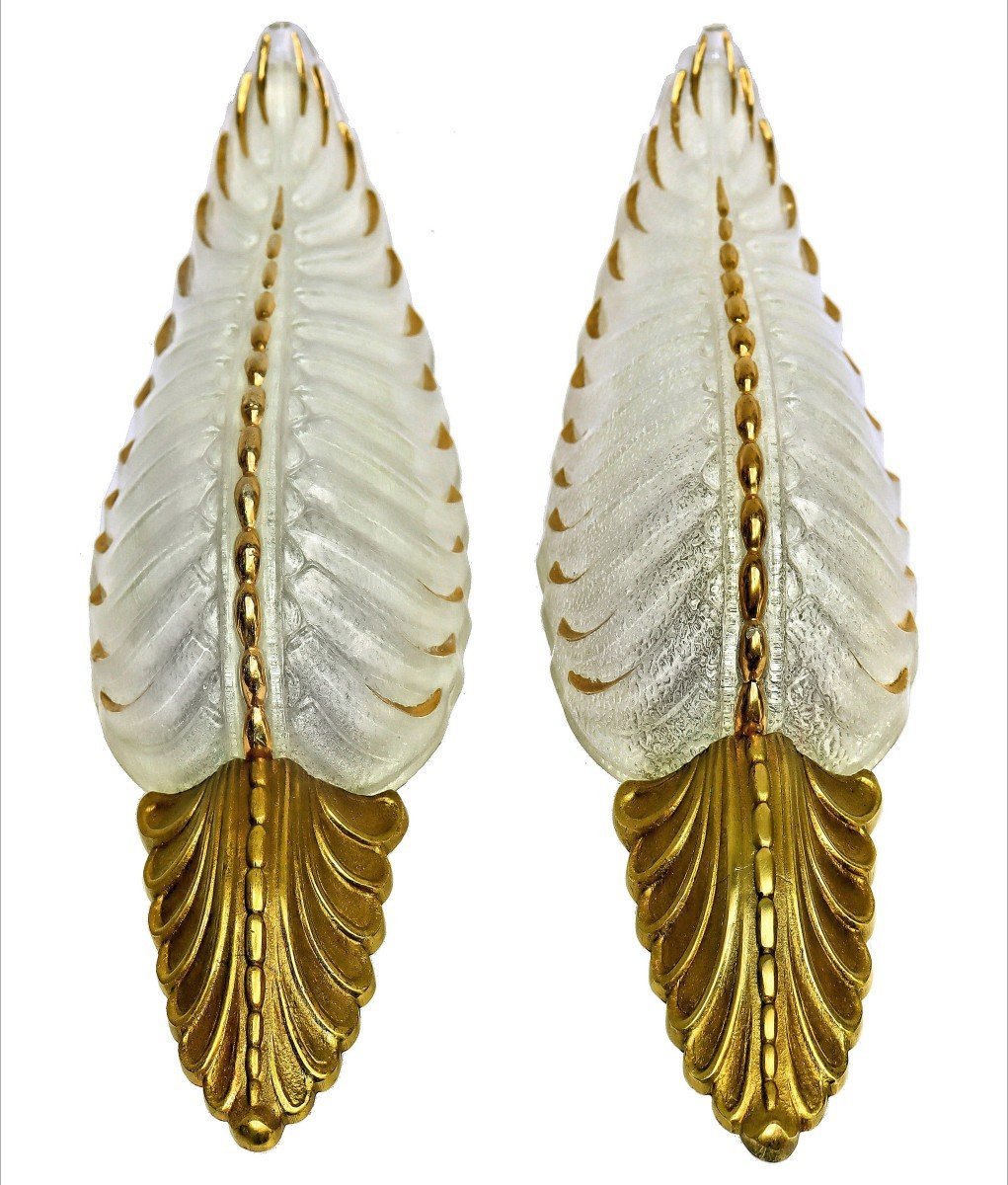 Paire d'Appliques Art Déco signées Ezan-photo-2