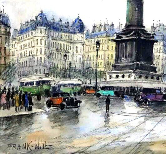 Frank WILL (1900-1951) Vue de Paris à Bastille-photo-2