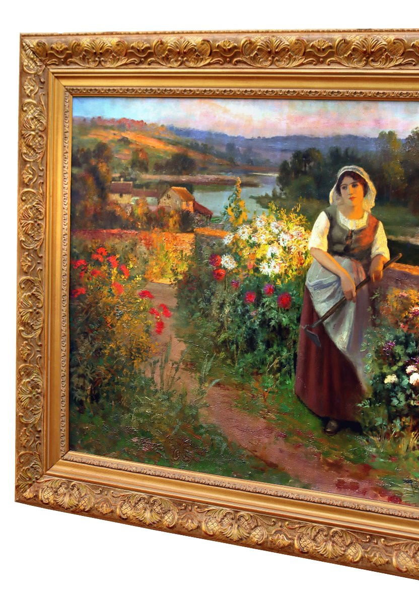 Jean Beauduin (1851-1916) Impressionist Portrait-photo-3