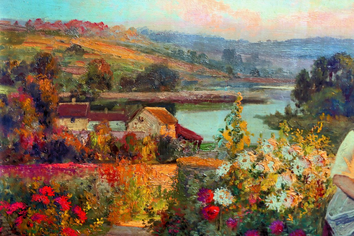 Jean Beauduin (1851-1916) Impressionist Portrait-photo-3