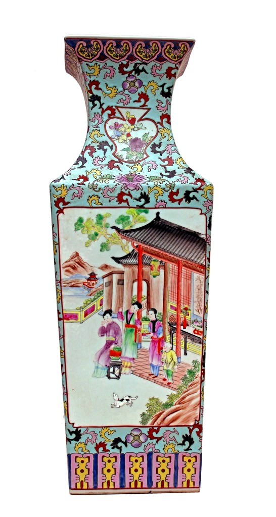 Chine Grand Vase Céladon Porcelaine de Canton XIXe (H:68 cm)-photo-2