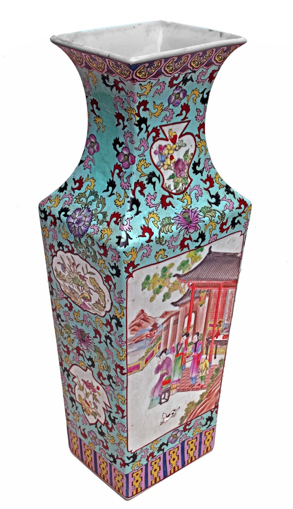 Chine Grand Vase Céladon Porcelaine de Canton XIXe (H:68 cm)-photo-4