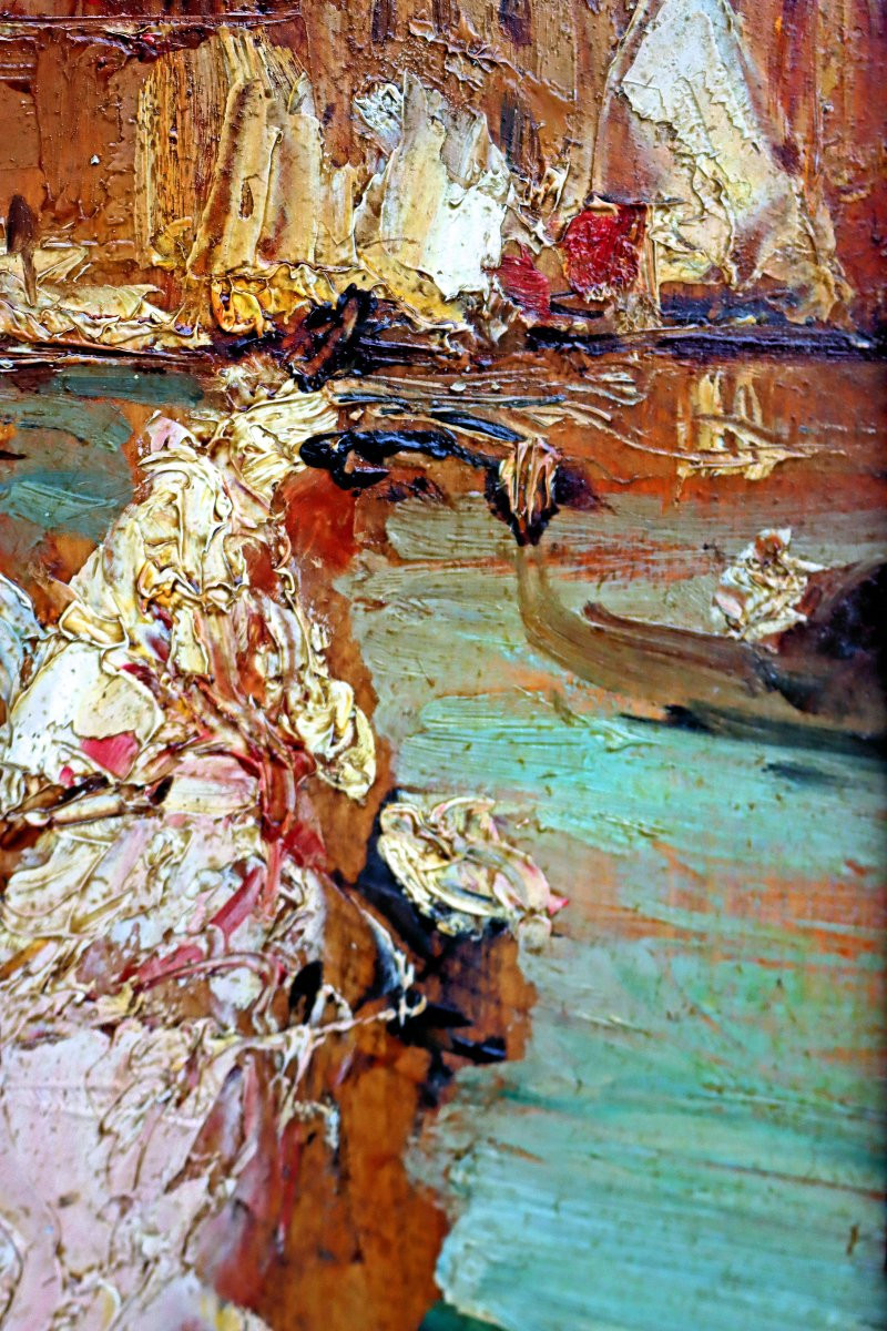 Lorenzo Delleani (1840- 1908) Carnaval de Venise Impressionniste-photo-4