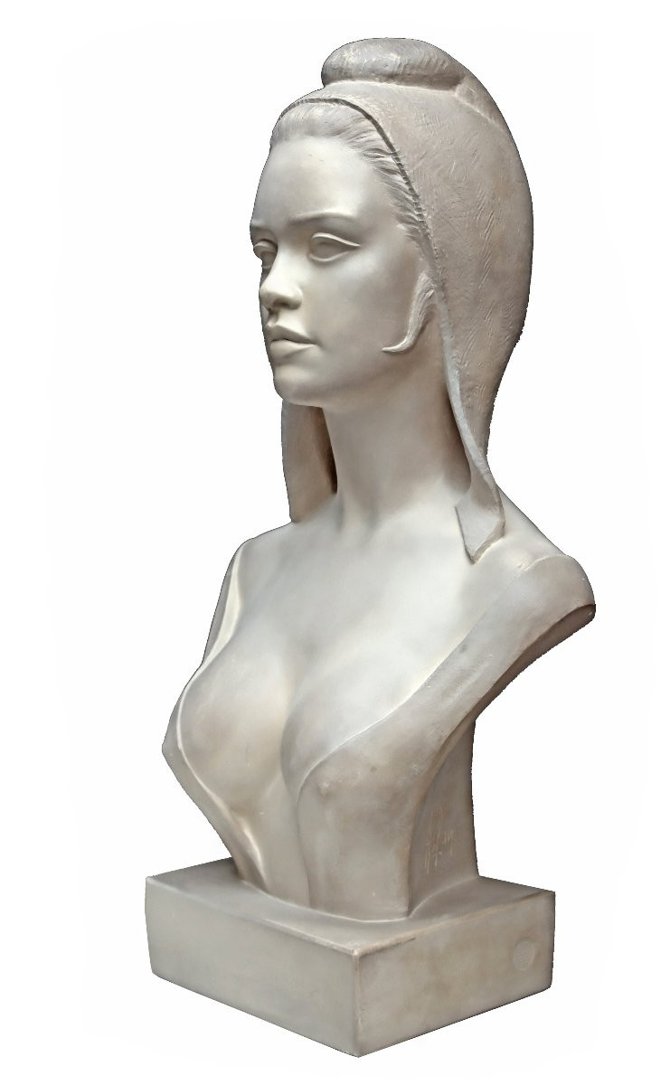 Aslan (1930-2014) Buste de Brigitte Bardot en Marianne de la République-photo-3