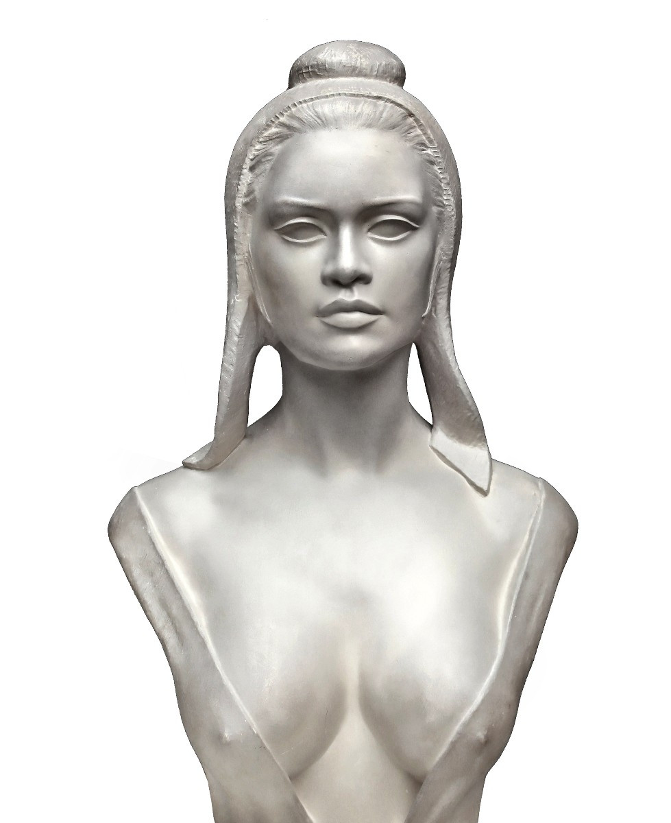 Aslan (1930-2014) Buste de Brigitte Bardot en Marianne de la République-photo-1