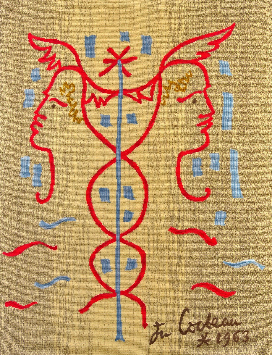 Jean COCTEAU (1889-1963) Tapisserie ''Le Caducée''