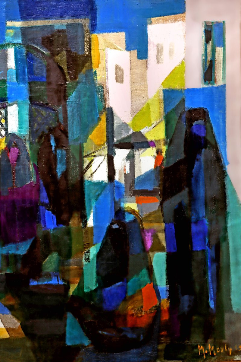 Marcel MOULY (1918-2008) "La Medina" Grande Huile sur Toile datée 1953-photo-3