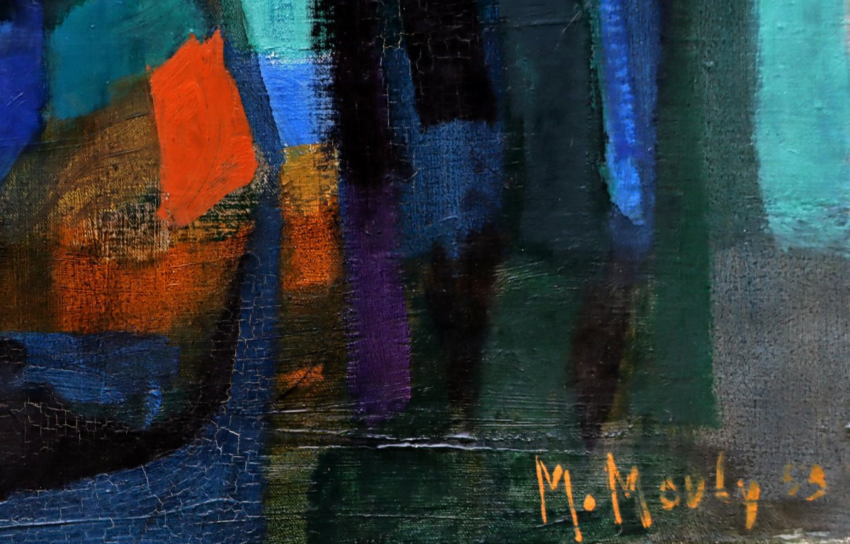 Marcel MOULY (1918-2008) "La Medina" Grande Huile sur Toile datée 1953-photo-4