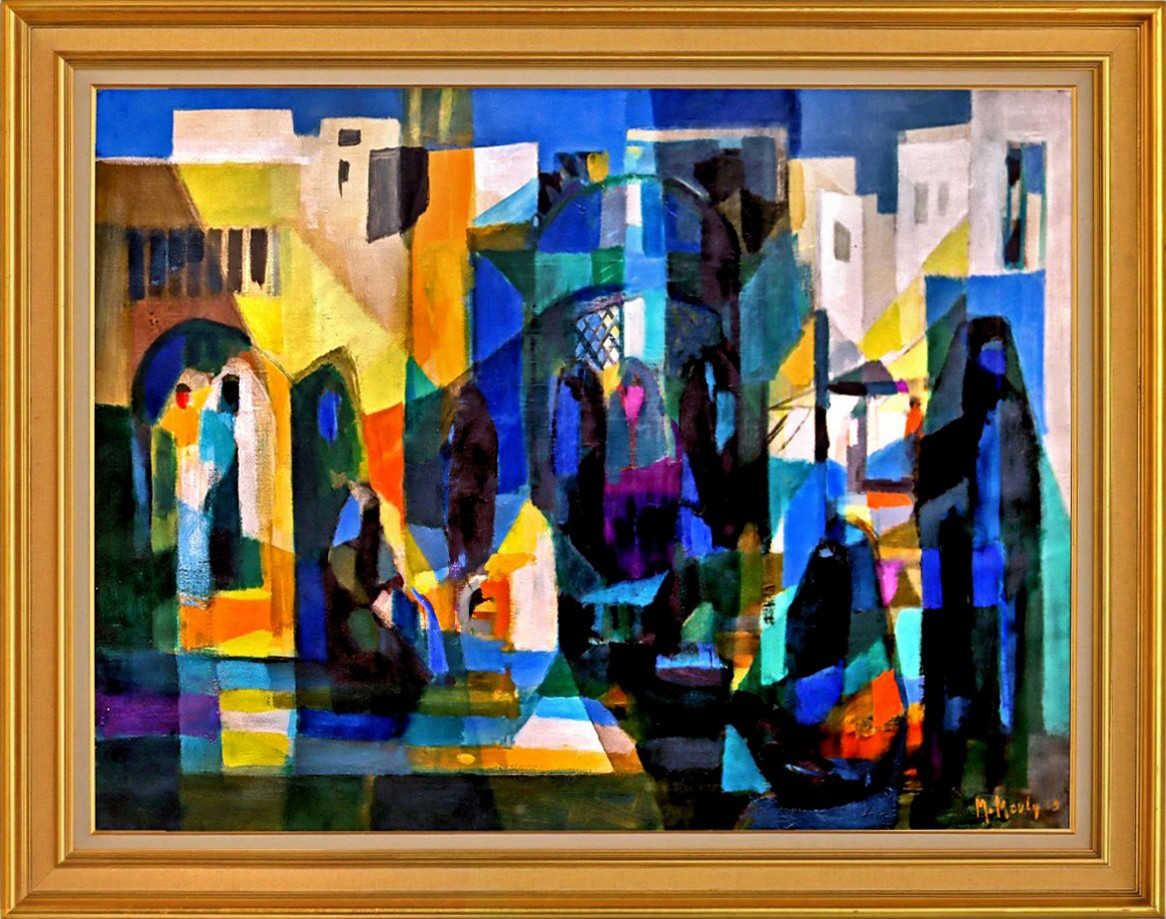 Marcel Mouly (1918-2008) "la Medina" Large Oil On Canvas Dated 1953