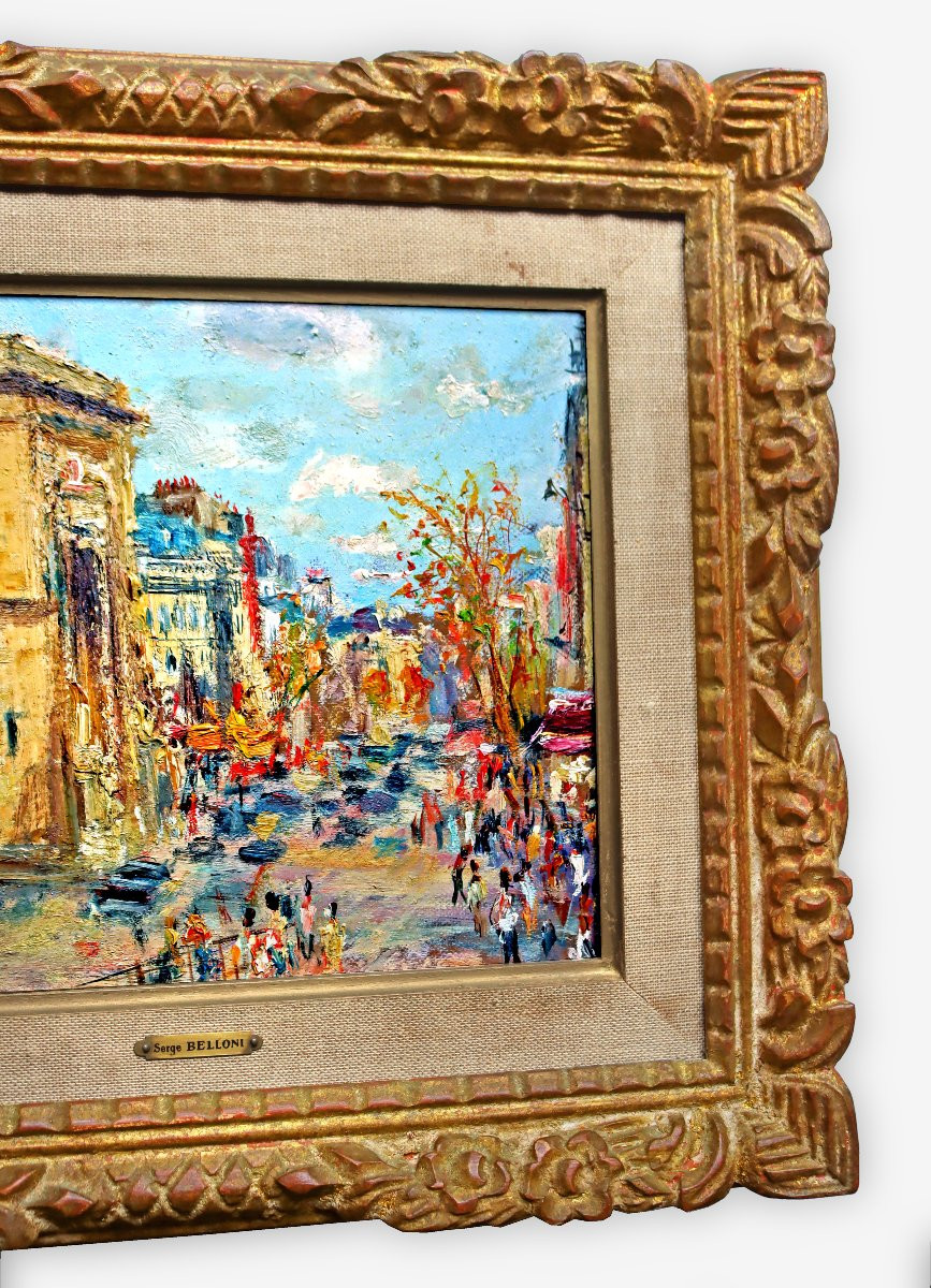 Serge BELLONI (1925-2005) Vue de Paris animée-photo-4