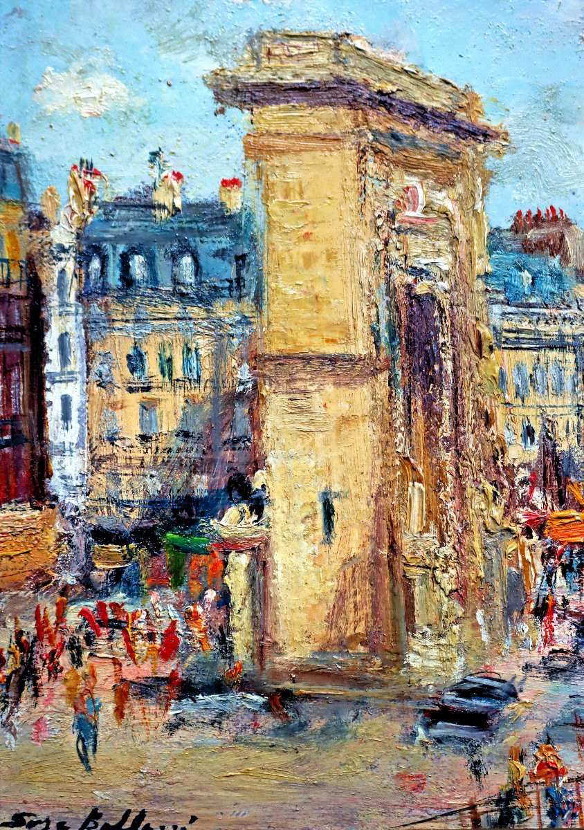 Serge BELLONI (1925-2005) Vue de Paris animée-photo-4