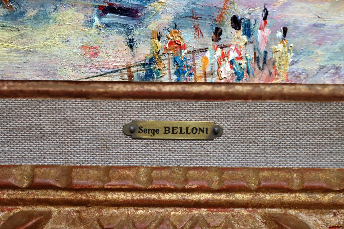 Serge BELLONI (1925-2005) Vue de Paris animée-photo-6