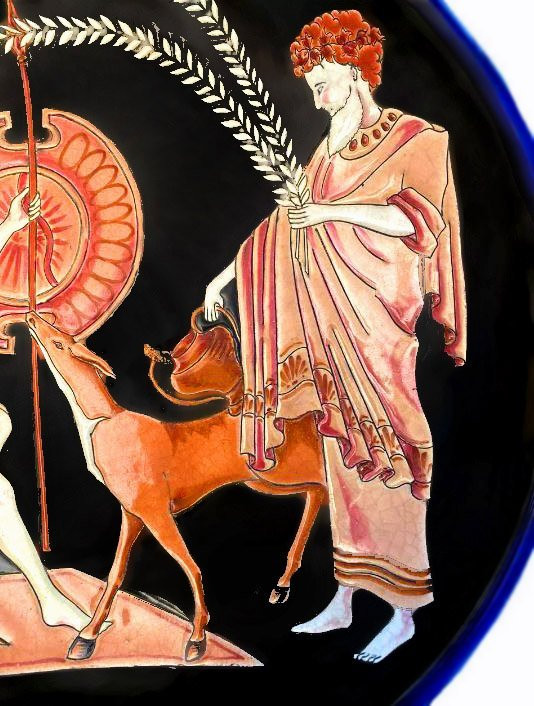 Longwy Large Art Deco Bowl "hermes And Bacchus"-photo-3