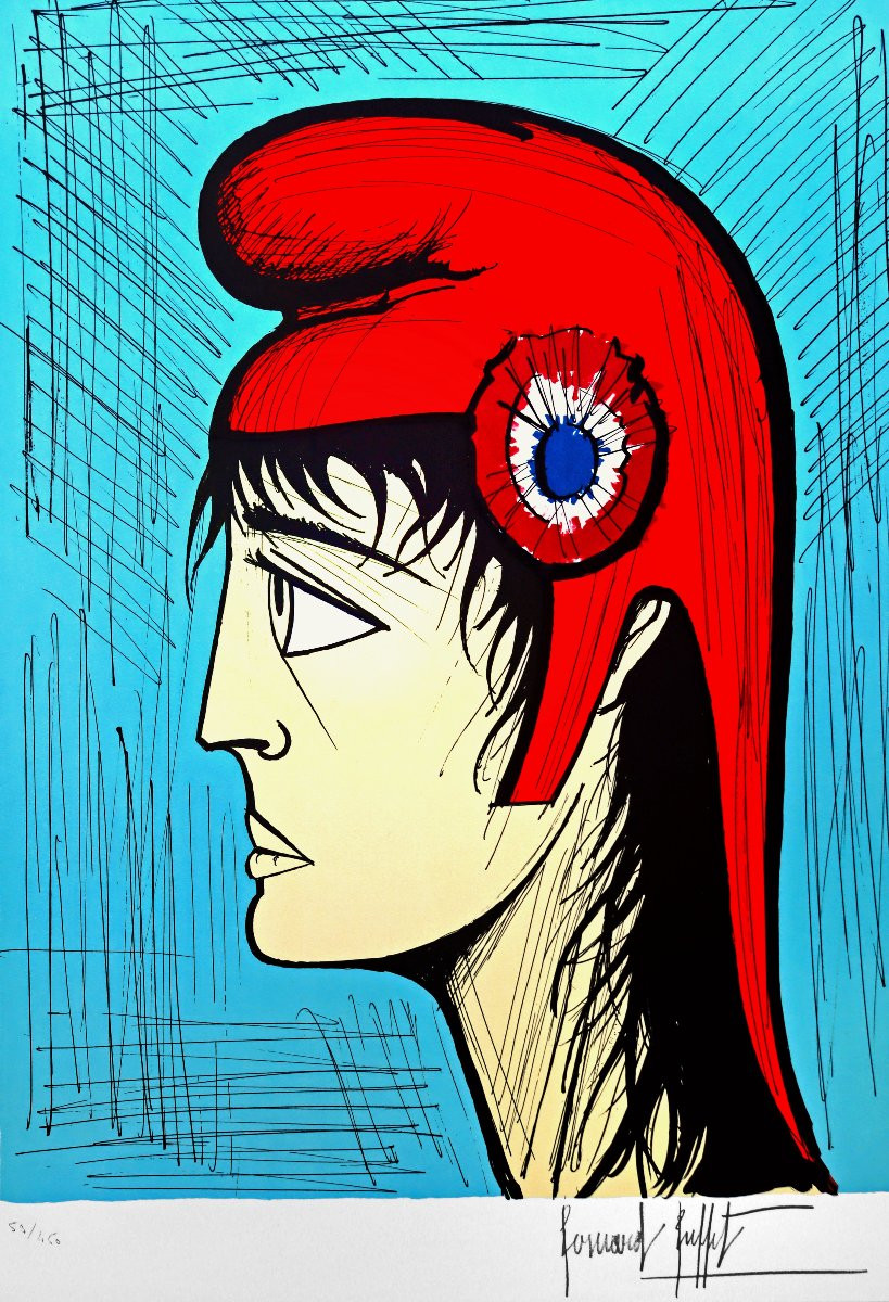 Bernard Buffet (1928-1999) "marianne" Large Lithograph (justified)-photo-3