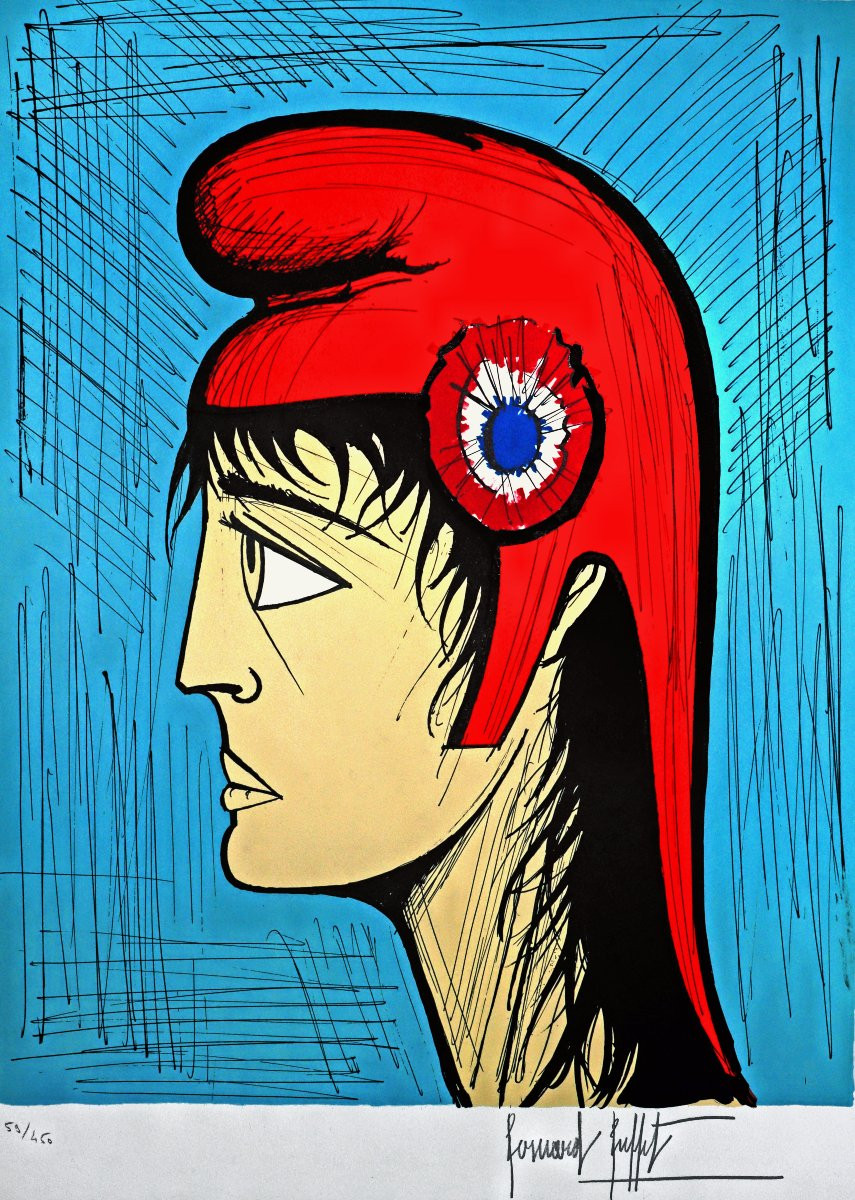 Bernard Buffet (1928-1999) "marianne" Large Lithograph (justified)-photo-2