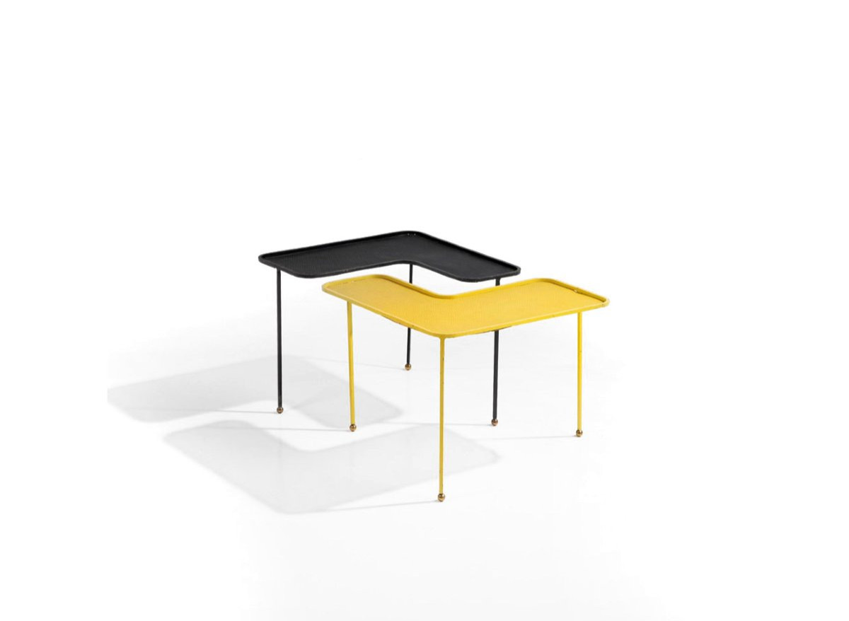Mathieu Matégot (1910-2001) Pair Of "domino" Tables-photo-2