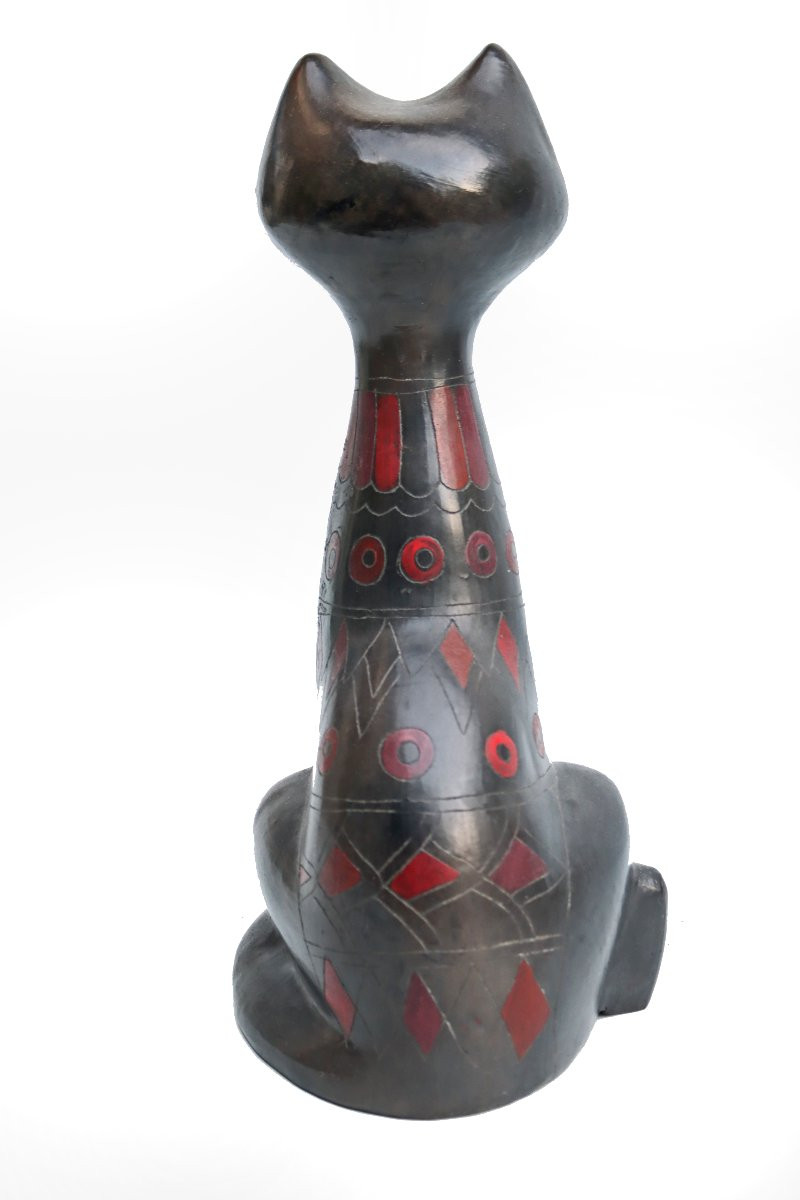 Manuel Felguerez Sculpture 1970 Chat Céramique Mexique-photo-1