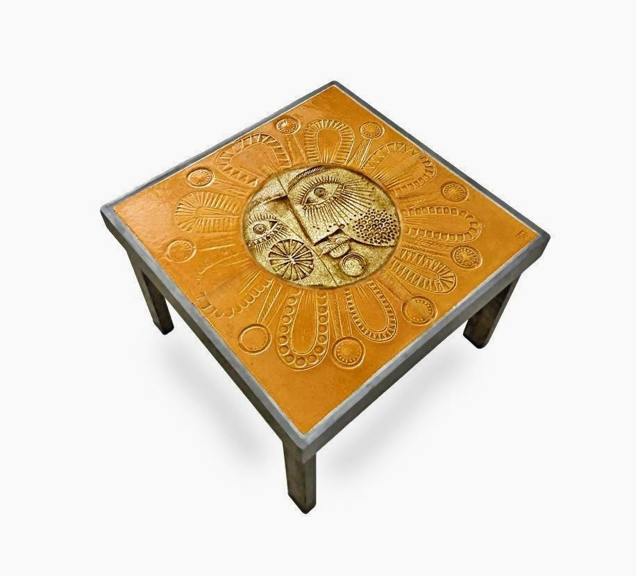 Roger CAPRON (XXème) Table Basse "Soleil"-photo-3