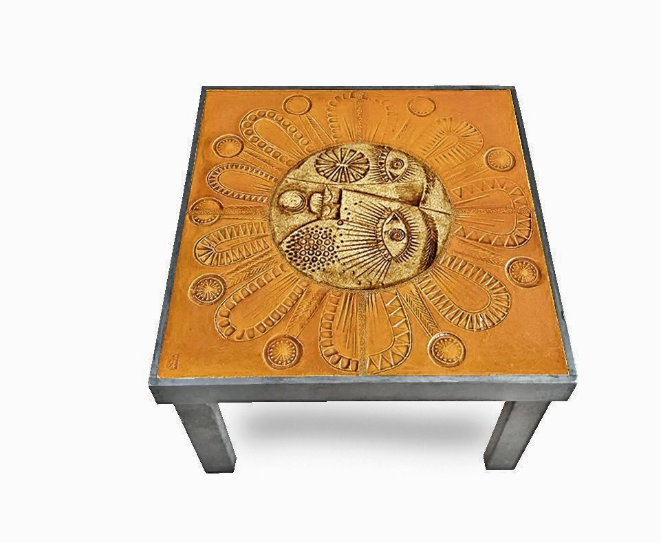 Roger CAPRON (XXème) Table Basse "Soleil"-photo-2