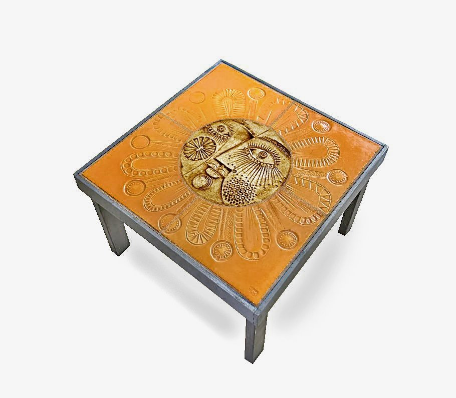 Roger CAPRON (XXème) Table Basse "Soleil"-photo-3