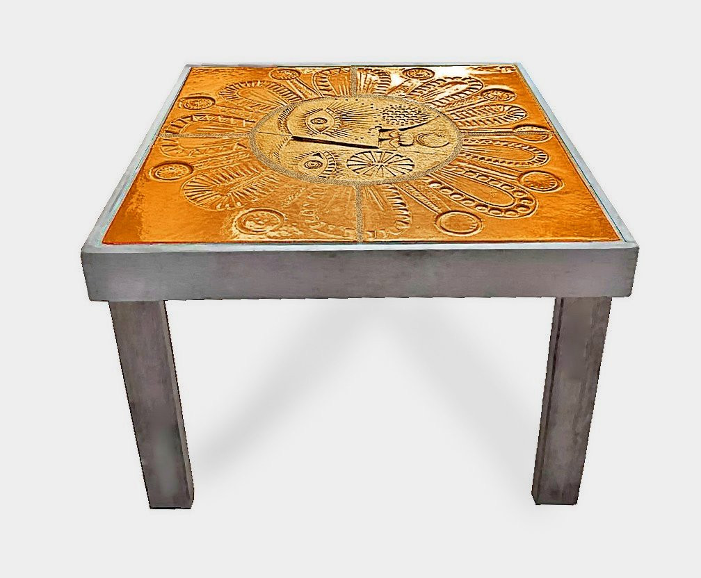 Roger CAPRON (XXème) Table Basse "Soleil"-photo-4