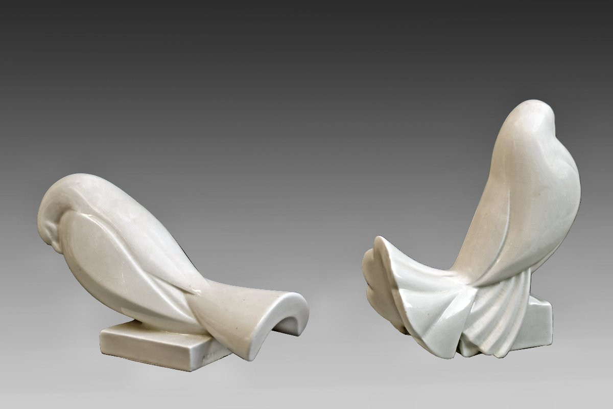 Jacques ADNET (1900-1984) Paire de sculpture Art Déco 1925-photo-2