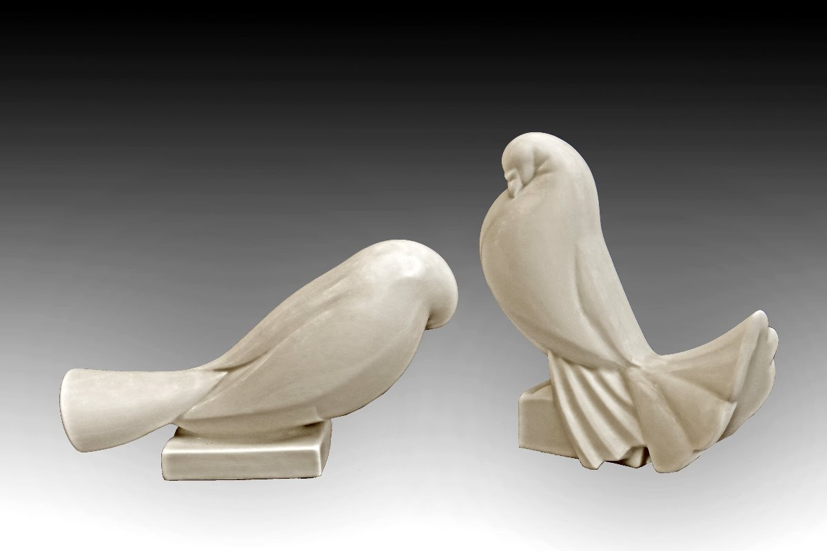 Jacques ADNET (1900-1984) Paire de sculpture Art Déco 1925-photo-4