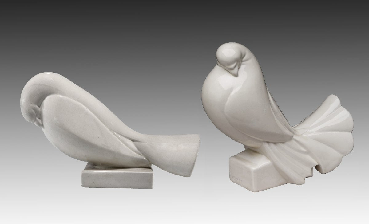 Jacques ADNET (1900-1984) Paire de sculpture Art Déco 1925-photo-1