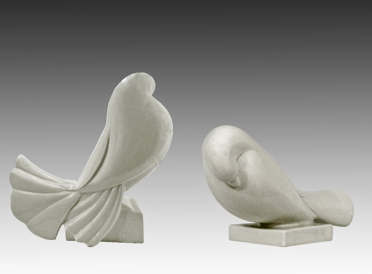 Jacques ADNET (1900-1984) Paire de sculpture Art Déco 1925-photo-2