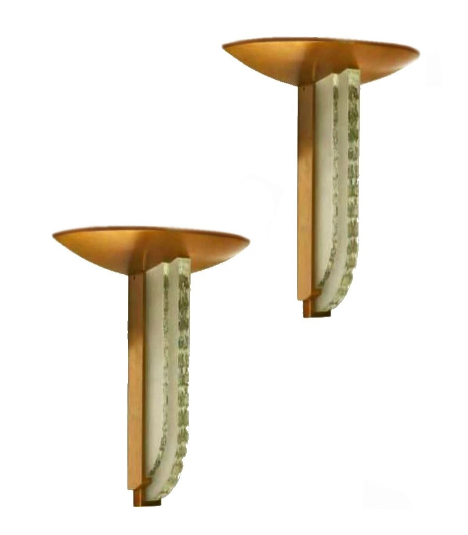 Jean PERZEL  (1892-1986) Paire d'appliques Art Déco
