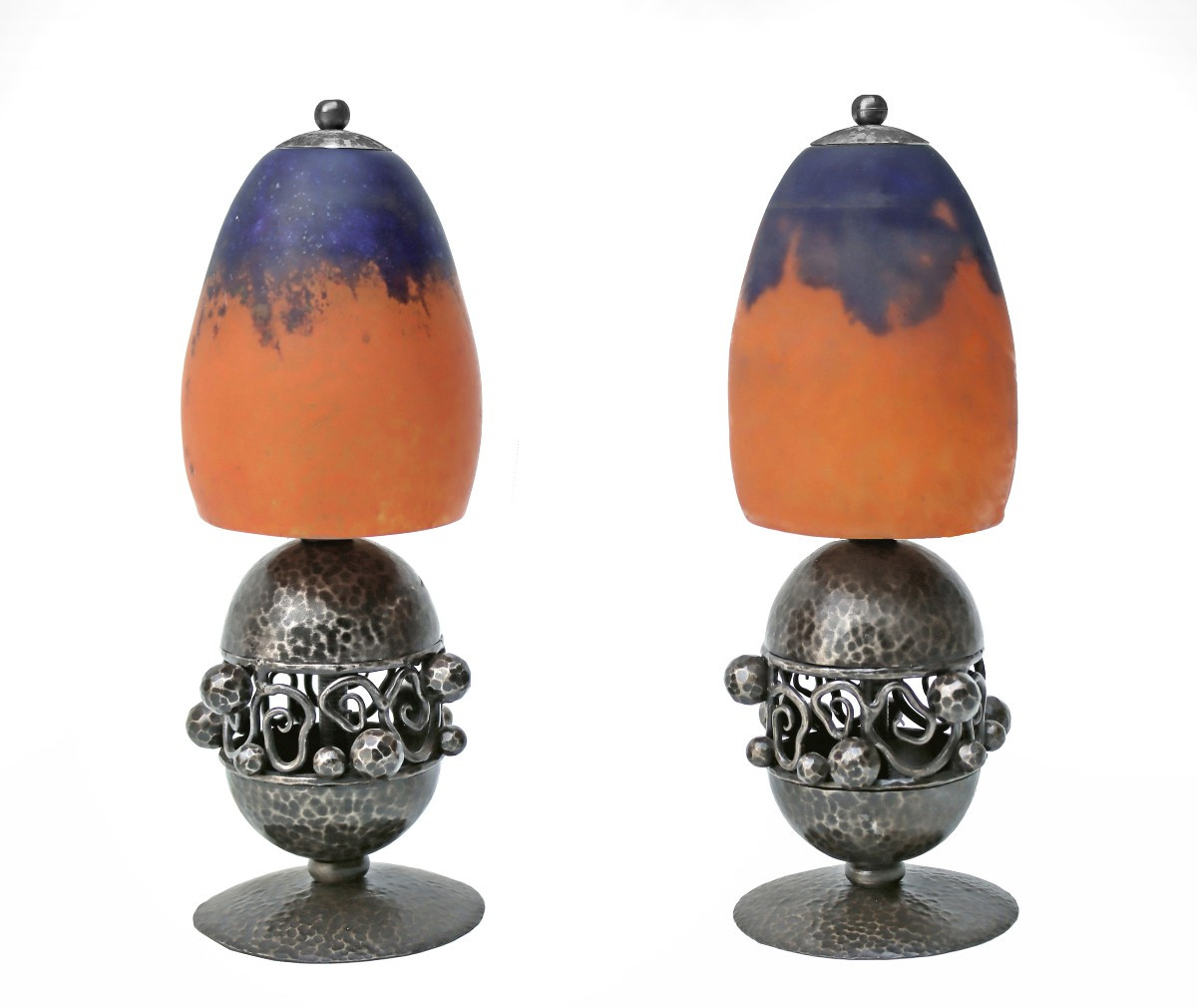E. BRANDT & DAUM Paire de Lampes Art Déco