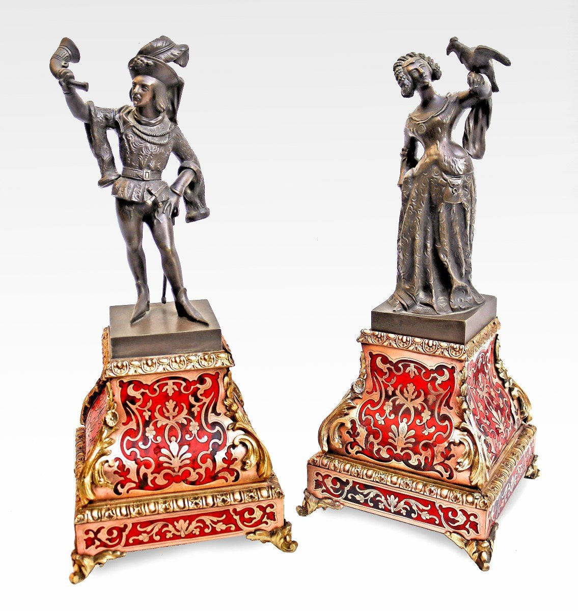 Antonin Moine (1796-1849) Paire De Statues En Bronze époque Charles X-photo-3
