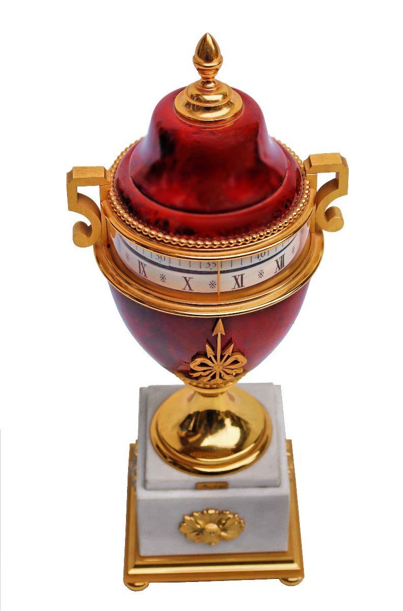 "faberge" Clock With Rotating Circle Signed Lavigne-photo-3