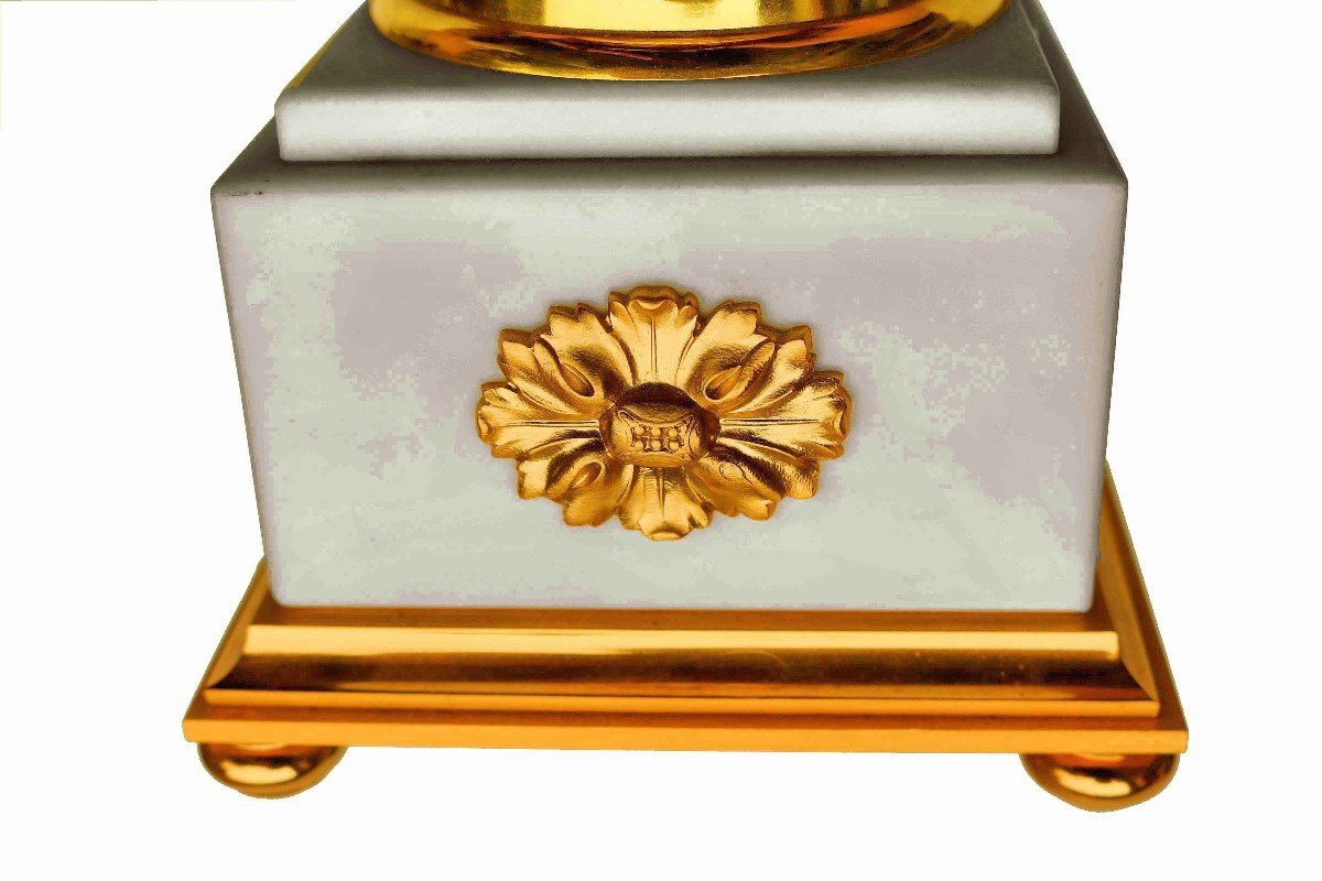 "faberge" Clock With Rotating Circle Signed Lavigne-photo-2