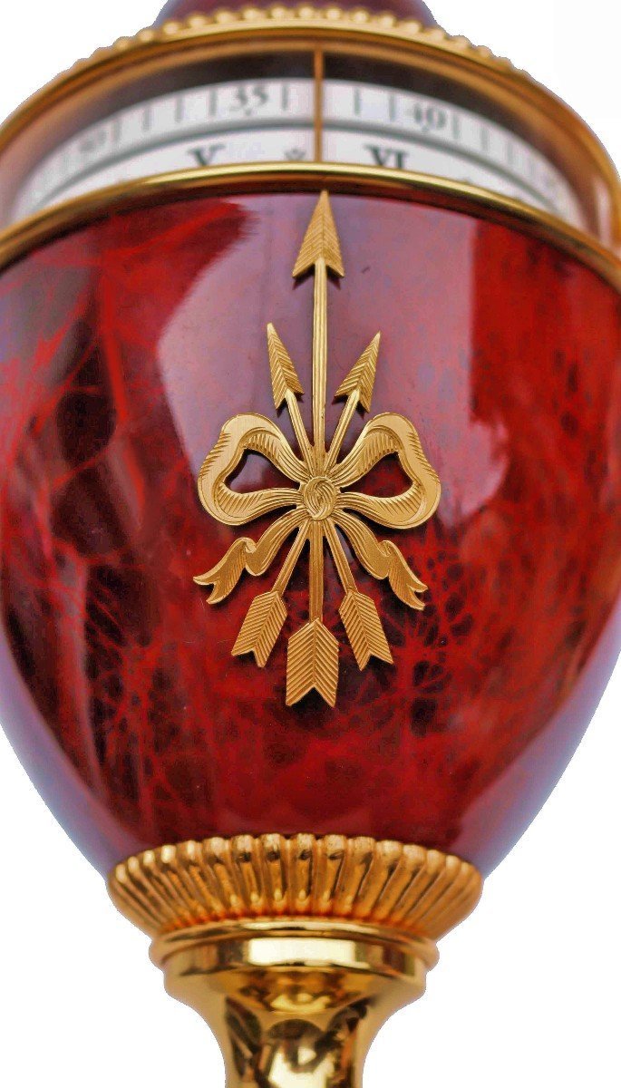 "faberge" Clock With Rotating Circle Signed Lavigne-photo-5