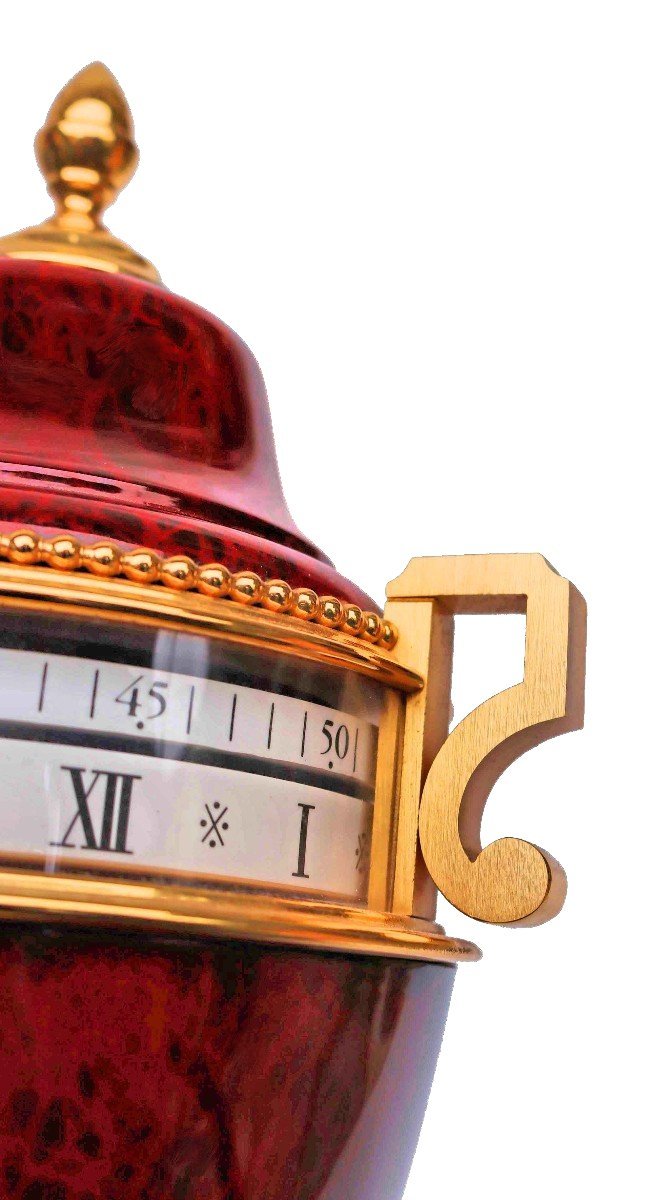 "faberge" Clock With Rotating Circle Signed Lavigne-photo-6