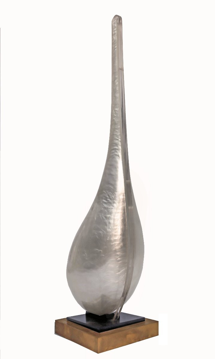 Michel DUMAS (XXème siècle) Grande Lampe Sculpture 1970-photo-2