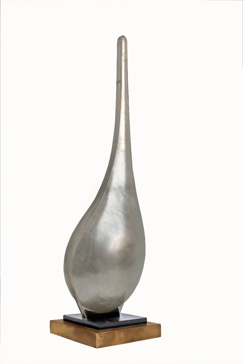 Michel DUMAS (XXème siècle) Grande Lampe Sculpture 1970-photo-3