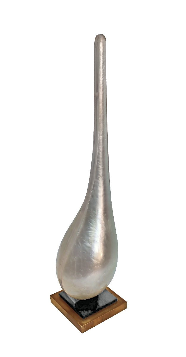 Michel DUMAS (XXème siècle) Grande Lampe Sculpture 1970-photo-4