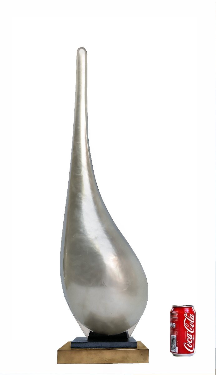 Michel DUMAS (XXème siècle) Grande Lampe Sculpture 1970-photo-1