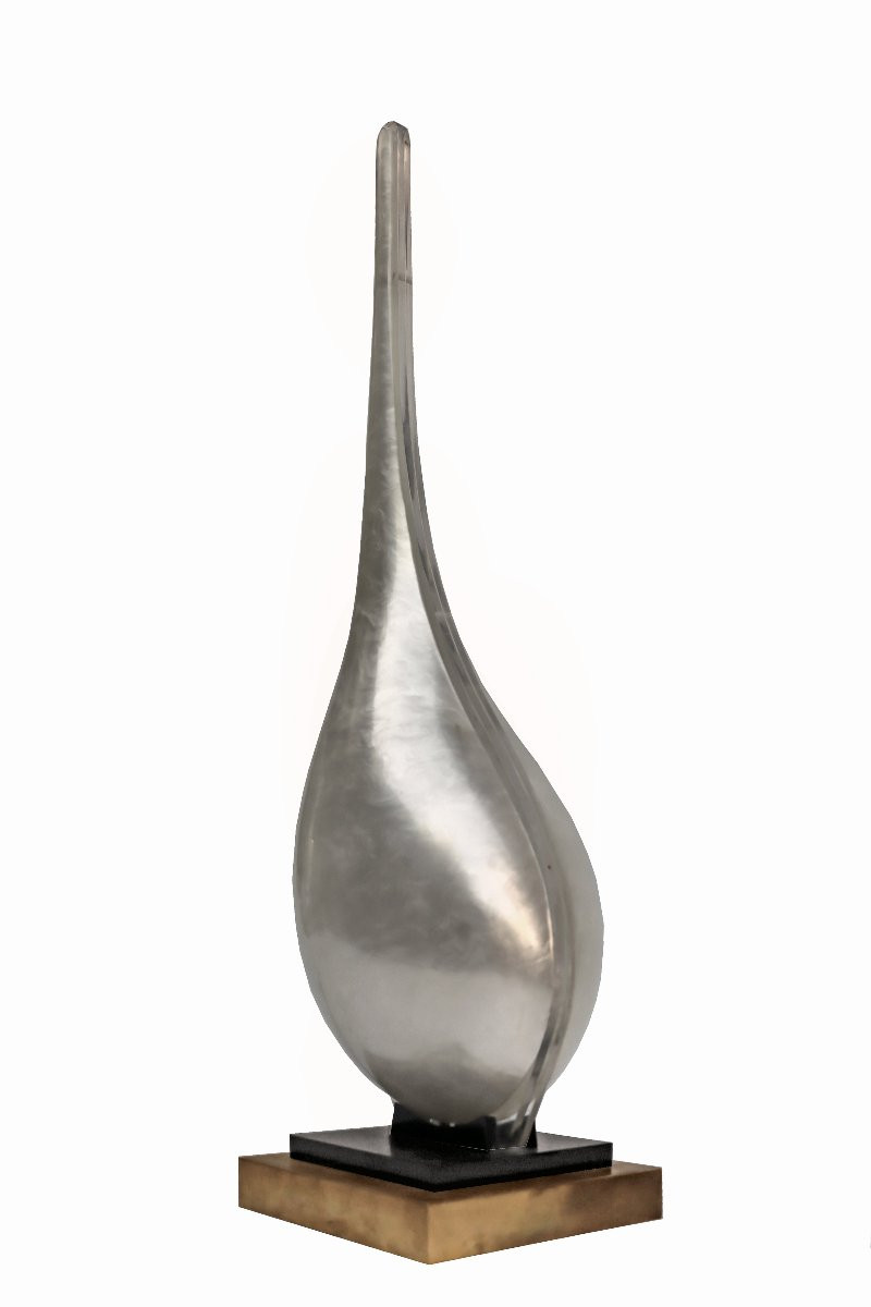 Michel DUMAS (XXème siècle) Grande Lampe Sculpture 1970-photo-2