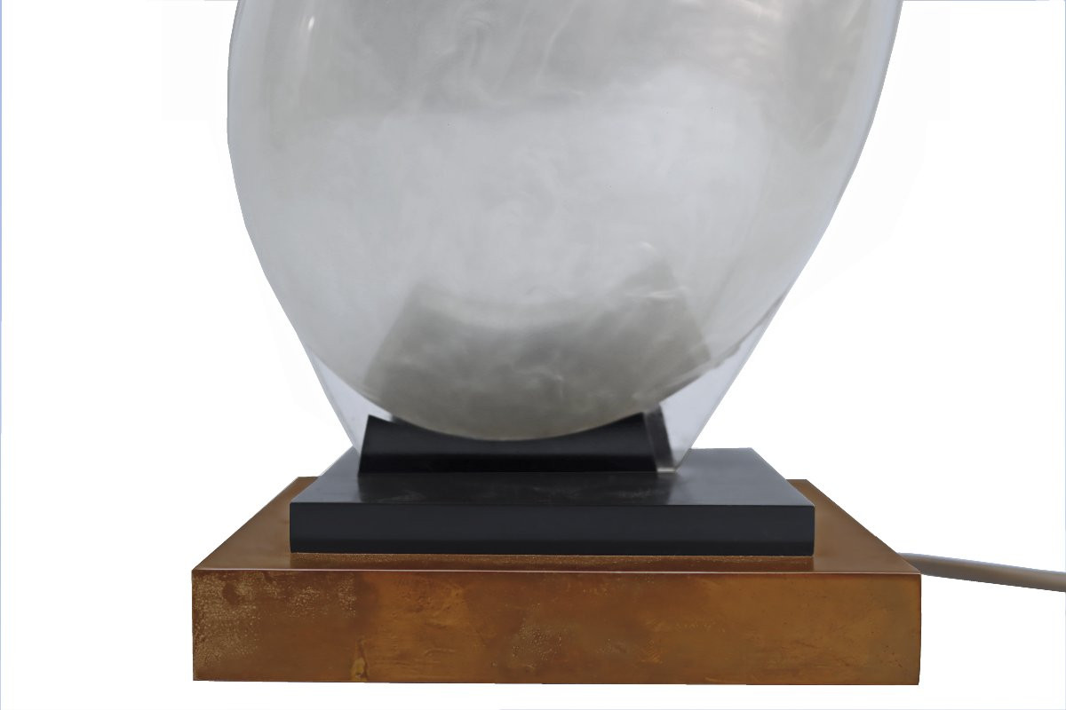 Michel DUMAS (XXème siècle) Grande Lampe Sculpture 1970-photo-3