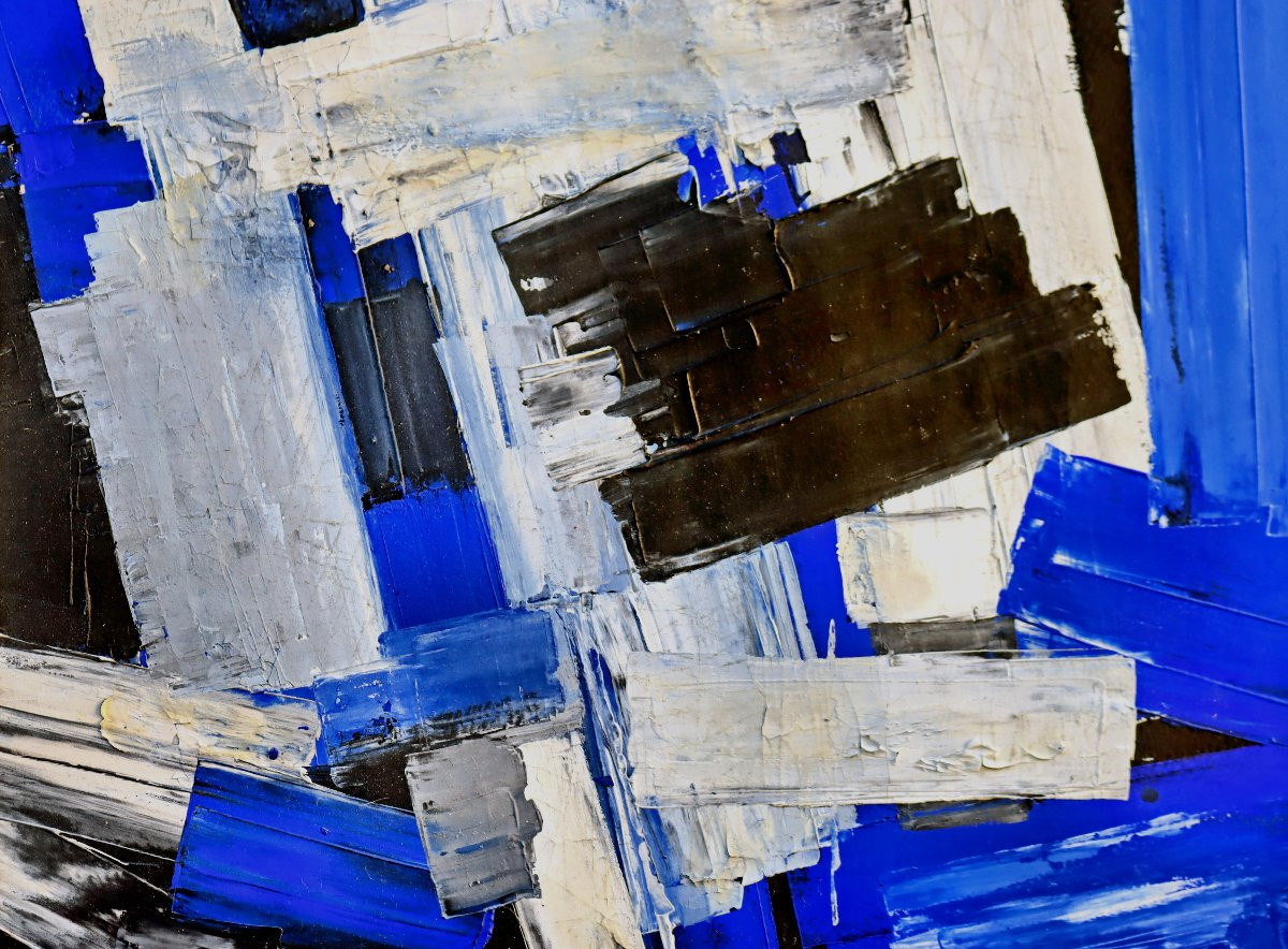 Jean Signovert (1919-1981) Blue Abstraction Dated 1959-photo-4