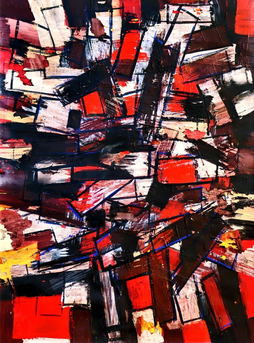 Jean Signovert (1919-1981) Cubist Abtraction Dated 1959