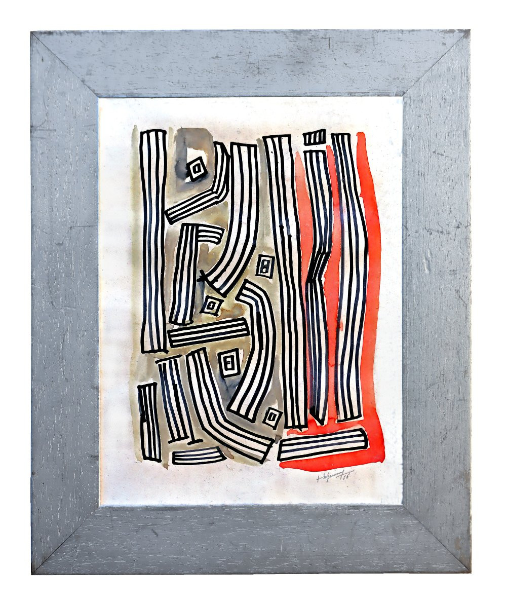 Jean SIGNOVERT (1919-1981) Vibration datée 1956-photo-2