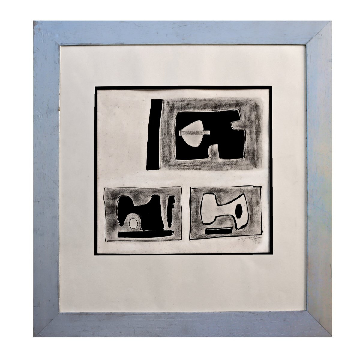Jean Signovert (1919-1981) Composition Forme Libre Dated 1947-photo-2