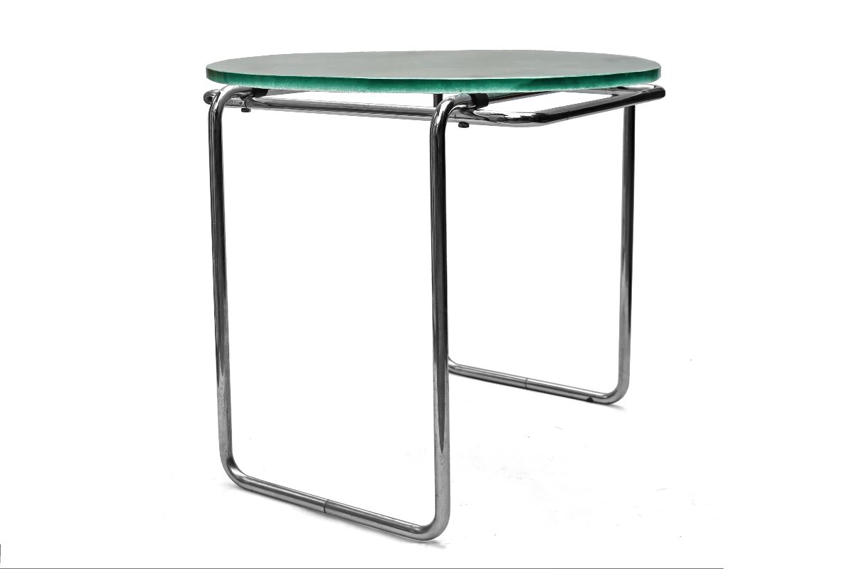 Marcel Breuer (1902-1981) Art Deco Table 1928 Model B18 / St. Gobain-photo-4