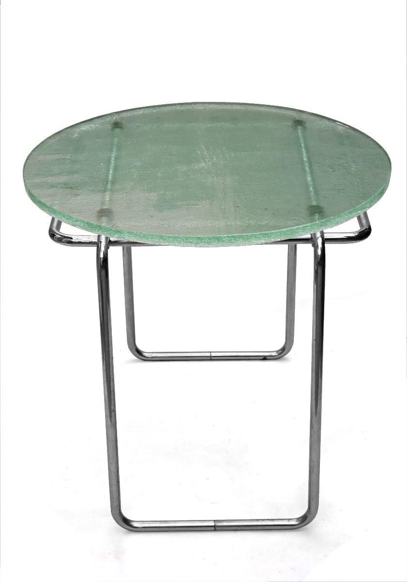 Marcel Breuer (1902-1981) Art Deco Table 1928 Model B18 / St. Gobain-photo-2