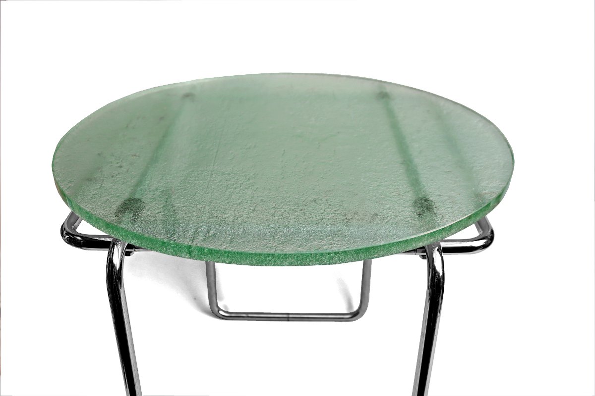 Marcel Breuer (1902-1981) Art Deco Table 1928 Model B18 / St. Gobain-photo-4