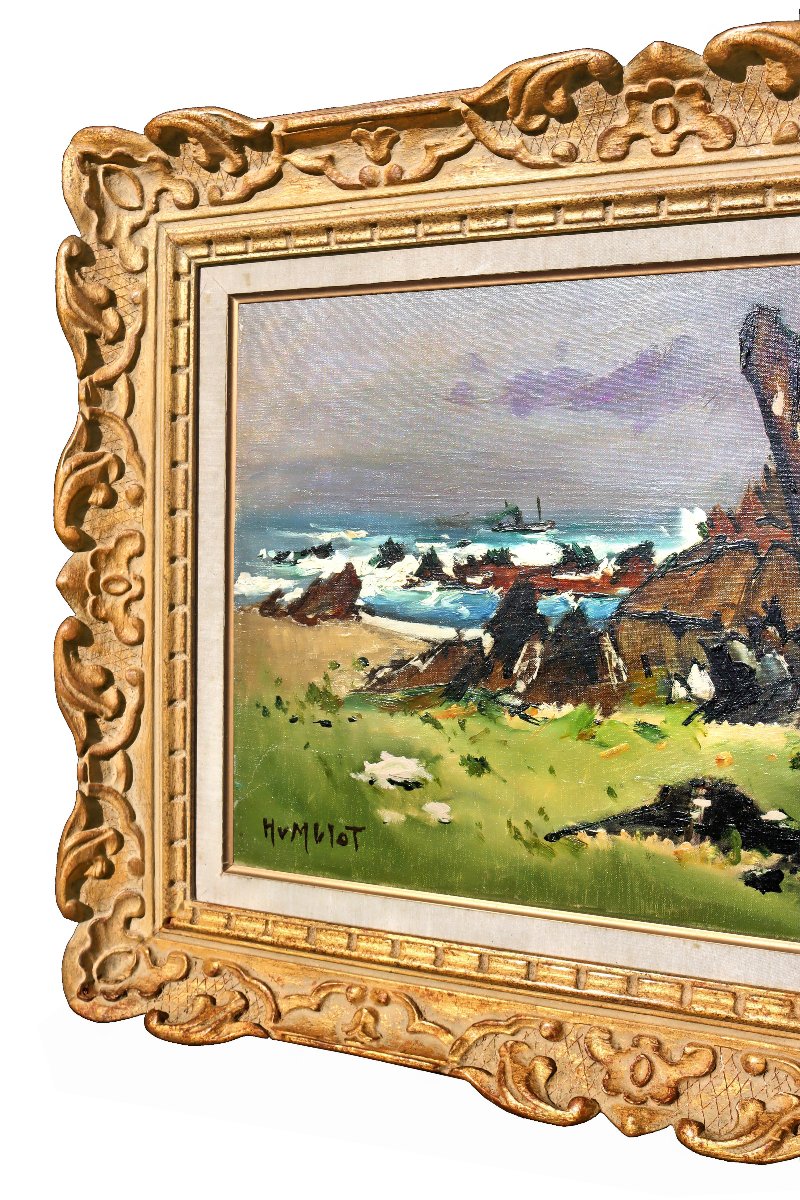 Robert Humblot (1907-1962) Côte Bretonne Oil On Canvas-photo-3